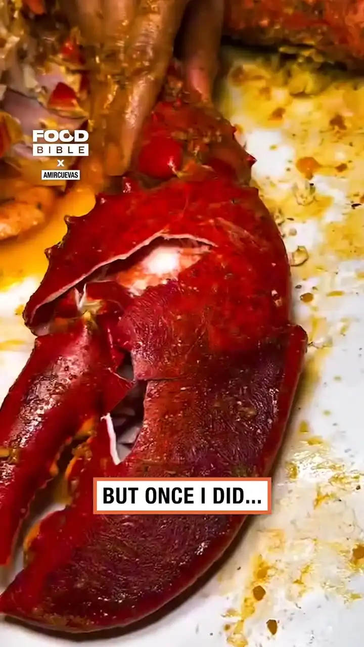 Hammering open a lobster claw 🦞