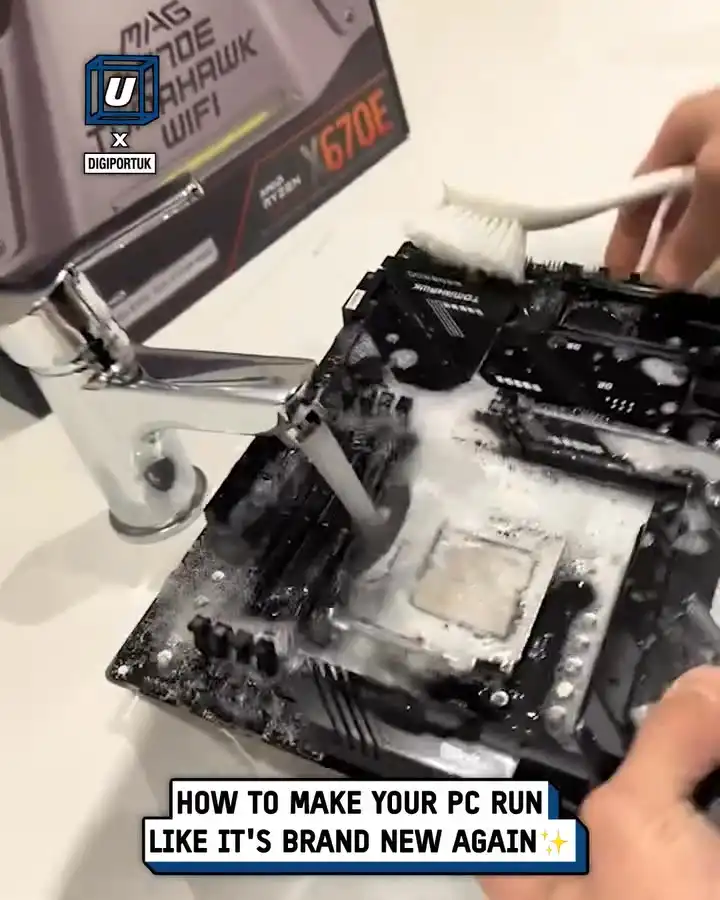 Cleaning a computer motherboard