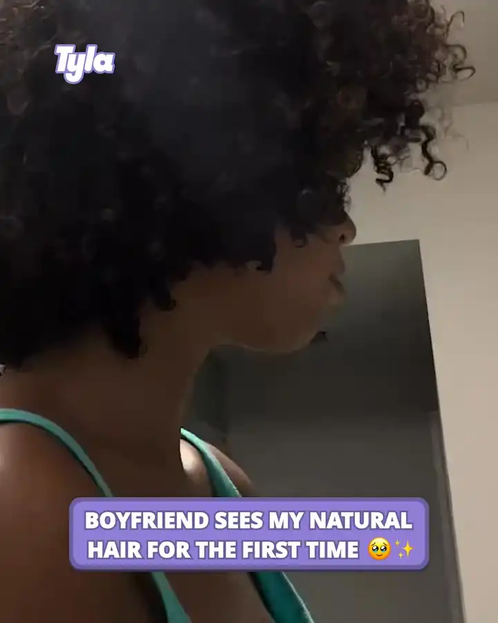 Boyfriend sees my natural hair for the first time 😳
