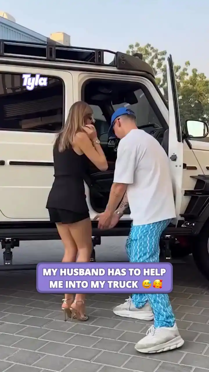 My husband has to help me into my truck 💅✨