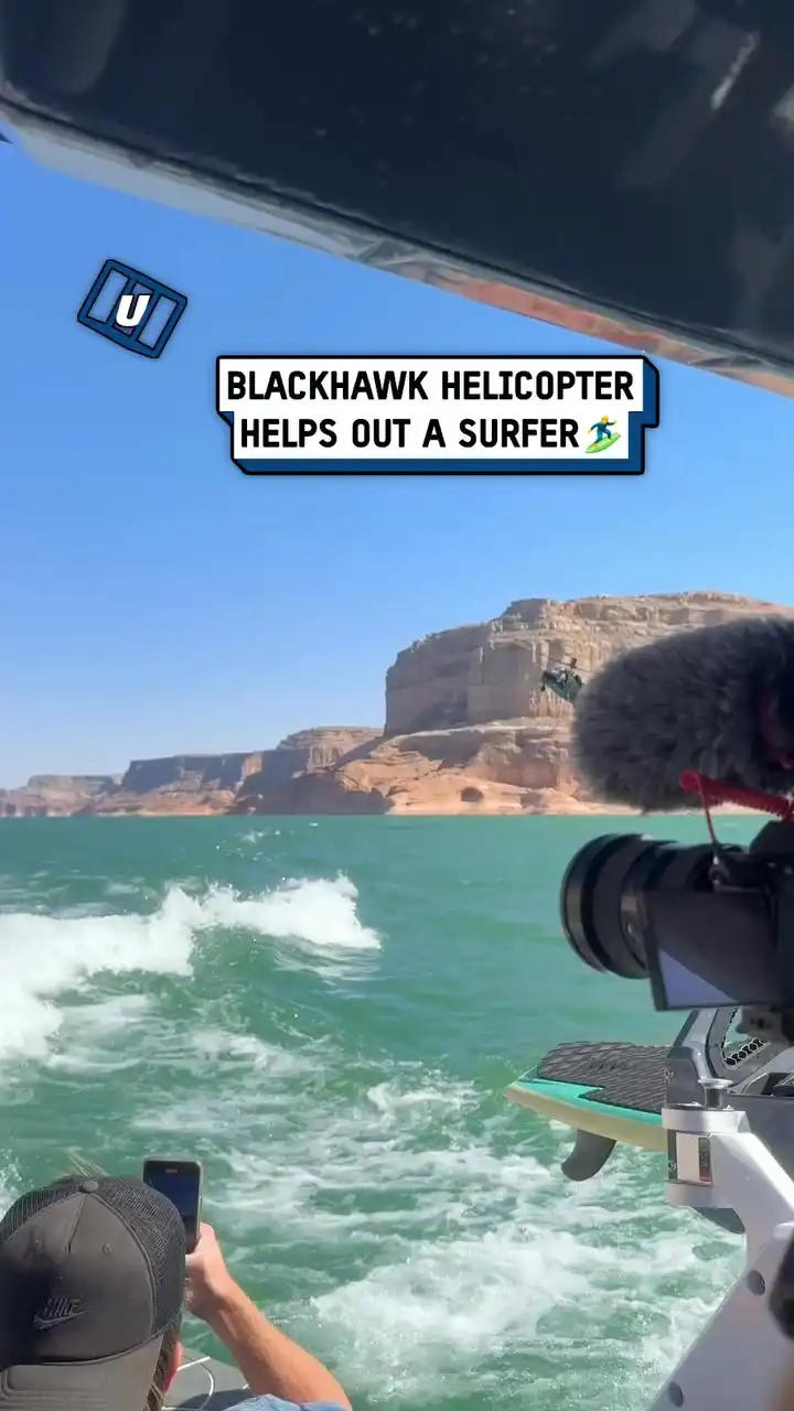 Blackhawk helicopter takes out surfer 🚁😲