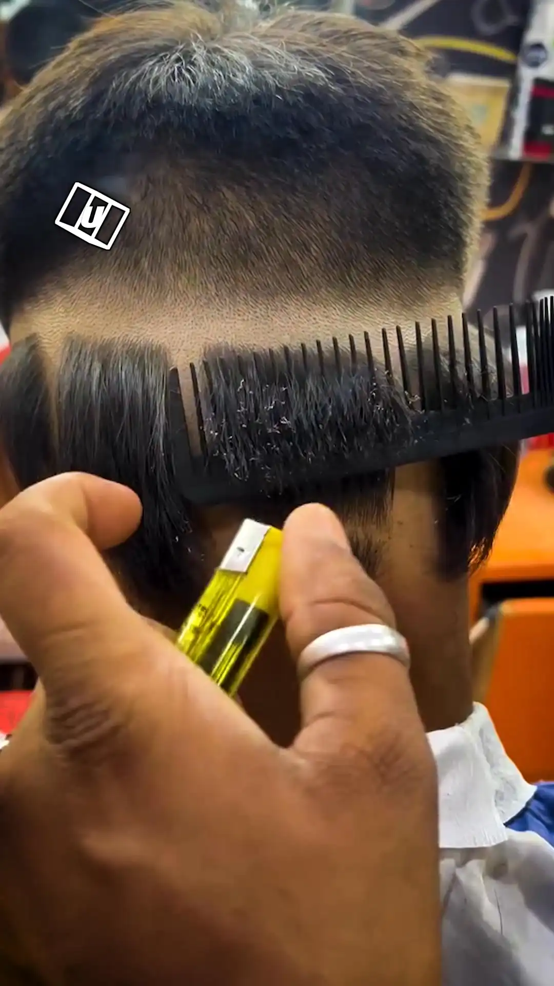 My barber set my hair on fire 😳🔥