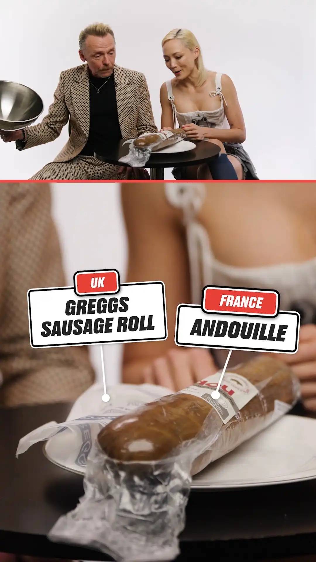 Simon Pegg And Pom Klementieff Try British & French Food