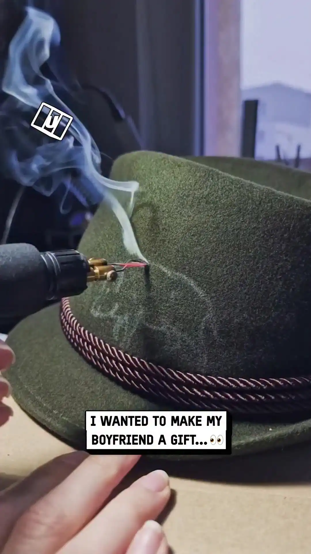 Getting my BF's hat engraved 😮💨🎩