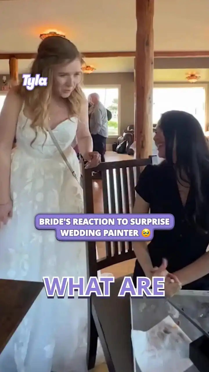 Brides reaction to the wedding painter she didn't book 😅