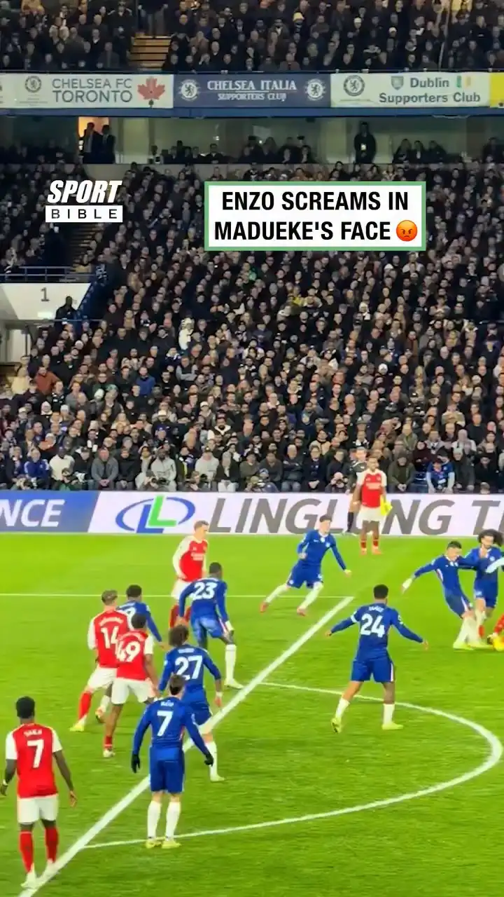 Enzo Fernรกndez Screams In Madueke's Face