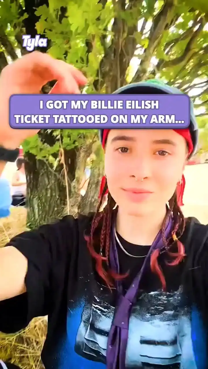 Billie Eilish concert ticket tattoo 😅📲