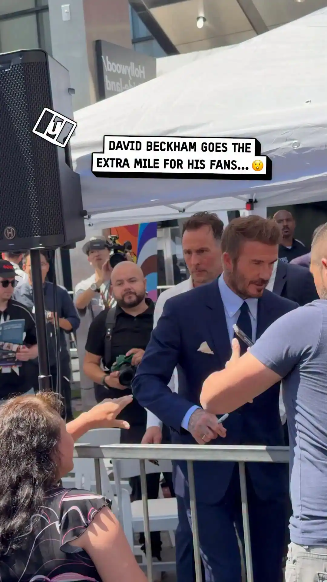 David Beckham Jumps Barrier to Greet Fans 🥹⚽️