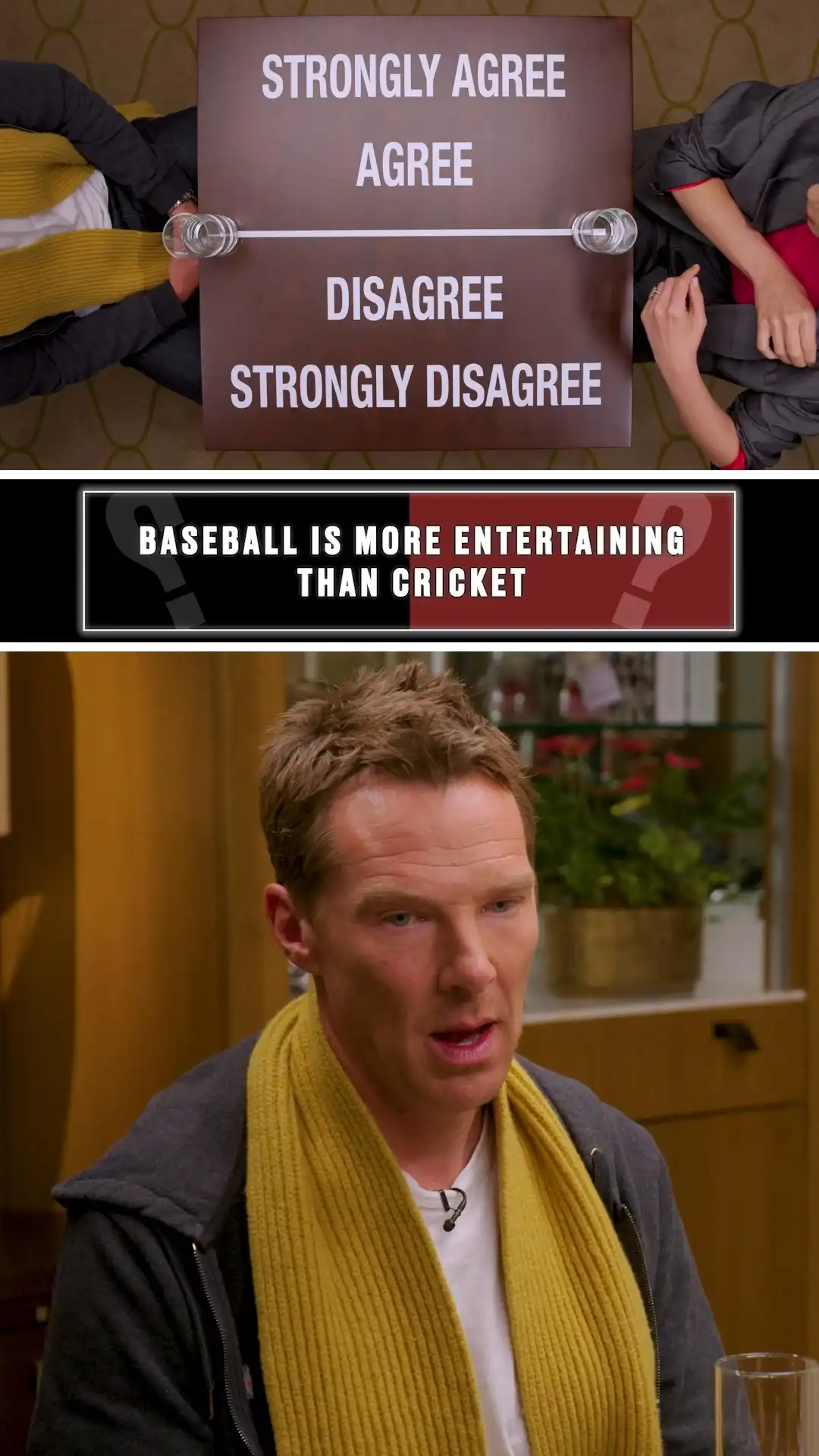 Benedict Cumberbatch & Elizabeth Olsen debate baseball vs cricket
