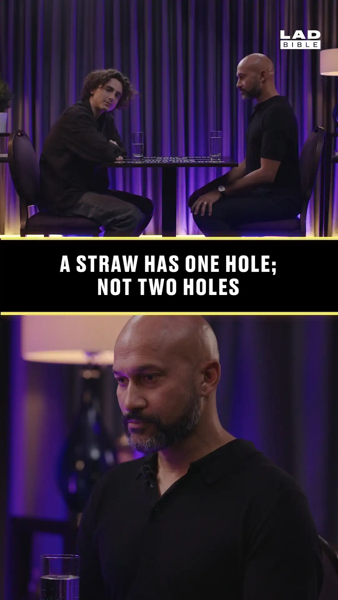 Timothée Chalamet & Keegan-Michael Key debate how many holes a straw has