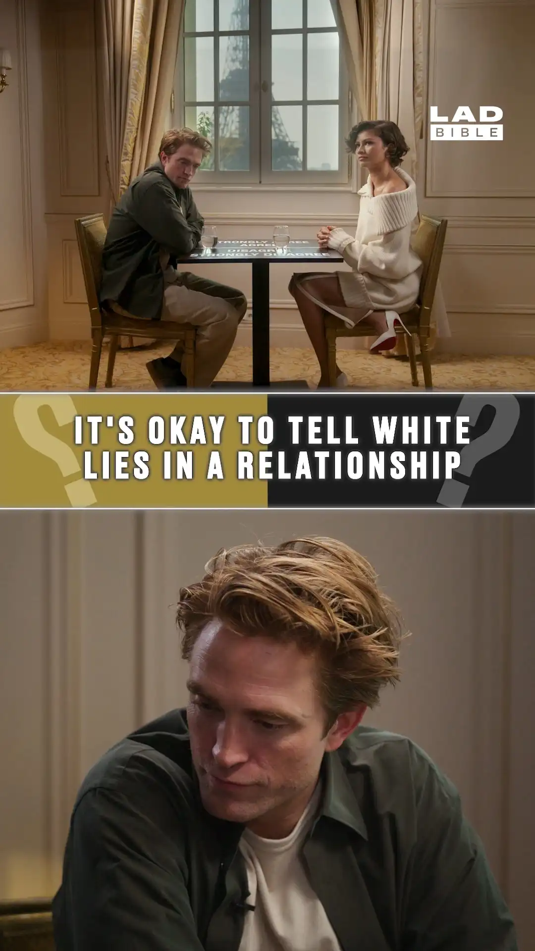 Zendaya & Robert Pattinson on telling white lies in a relationship