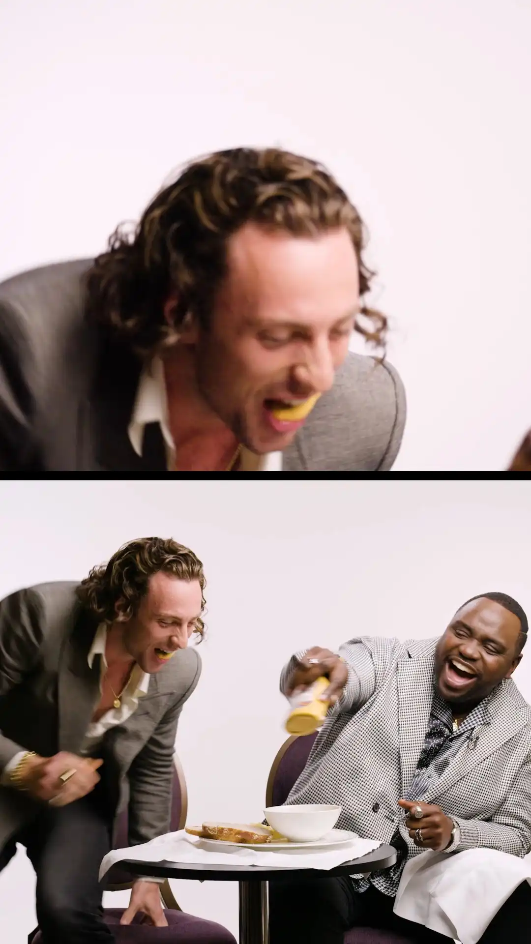 Aaron Taylor-Johnson & Brian Tyree Henry Have Wild Reactions To Snacks