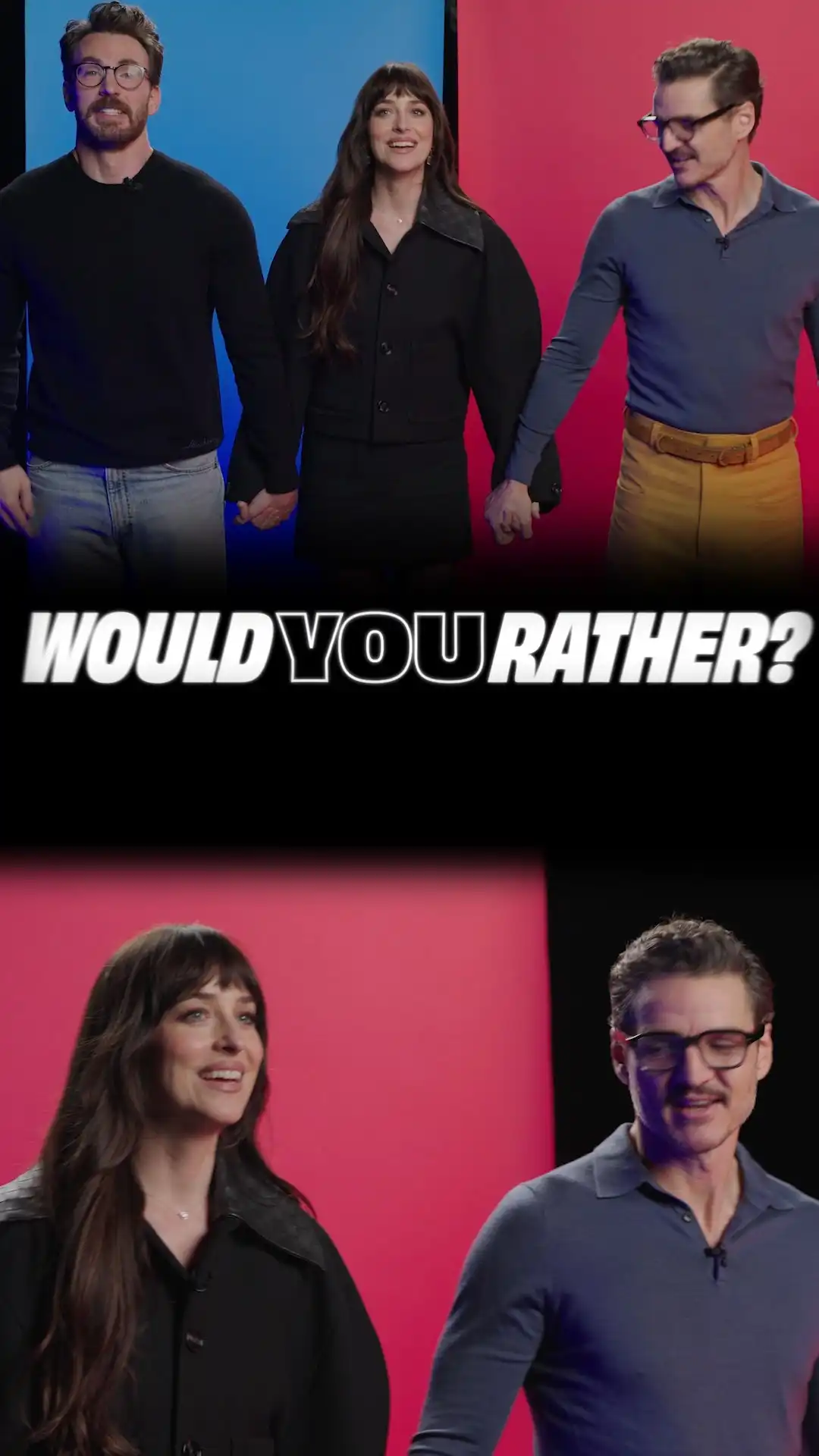 Chris Evans, Dakota Johnson & Pedro Pascal Argue The Weirdest Would You Rather? Questions