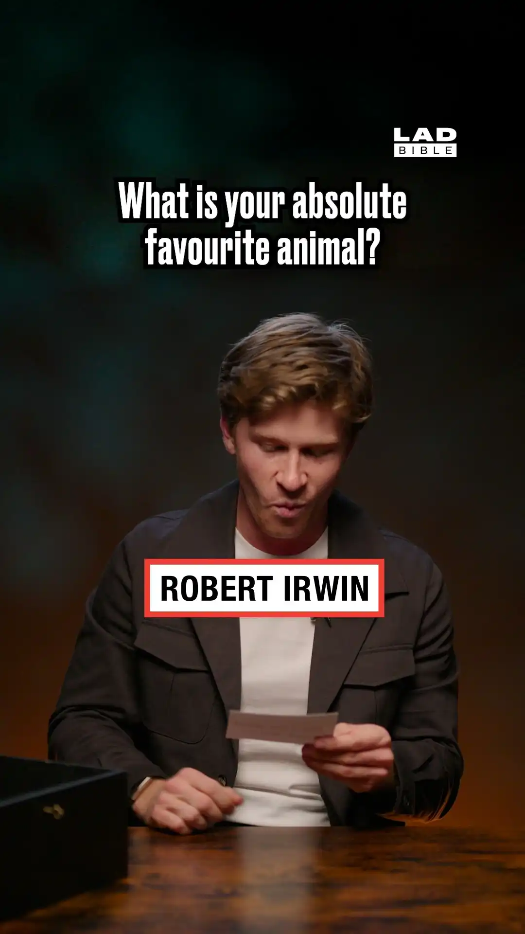 Robert Irwin on his favourite animal