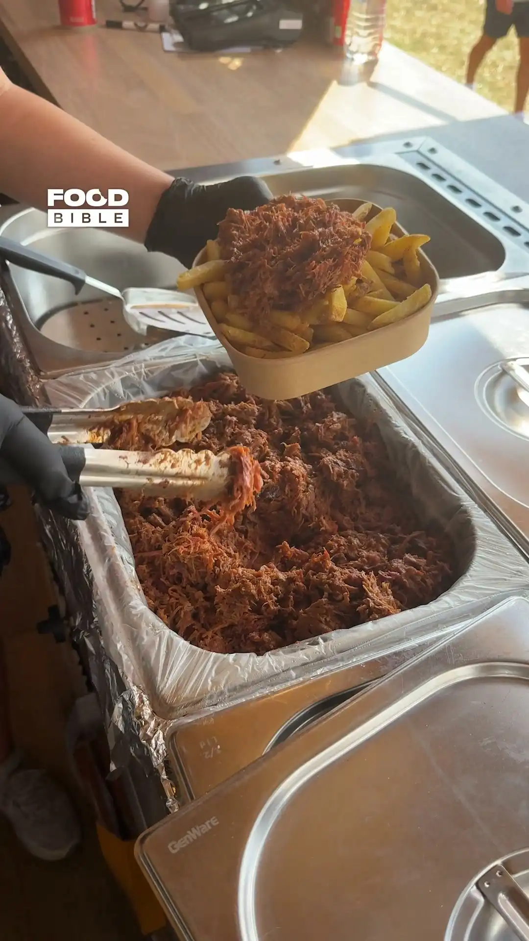 Fully loaded brisket fries