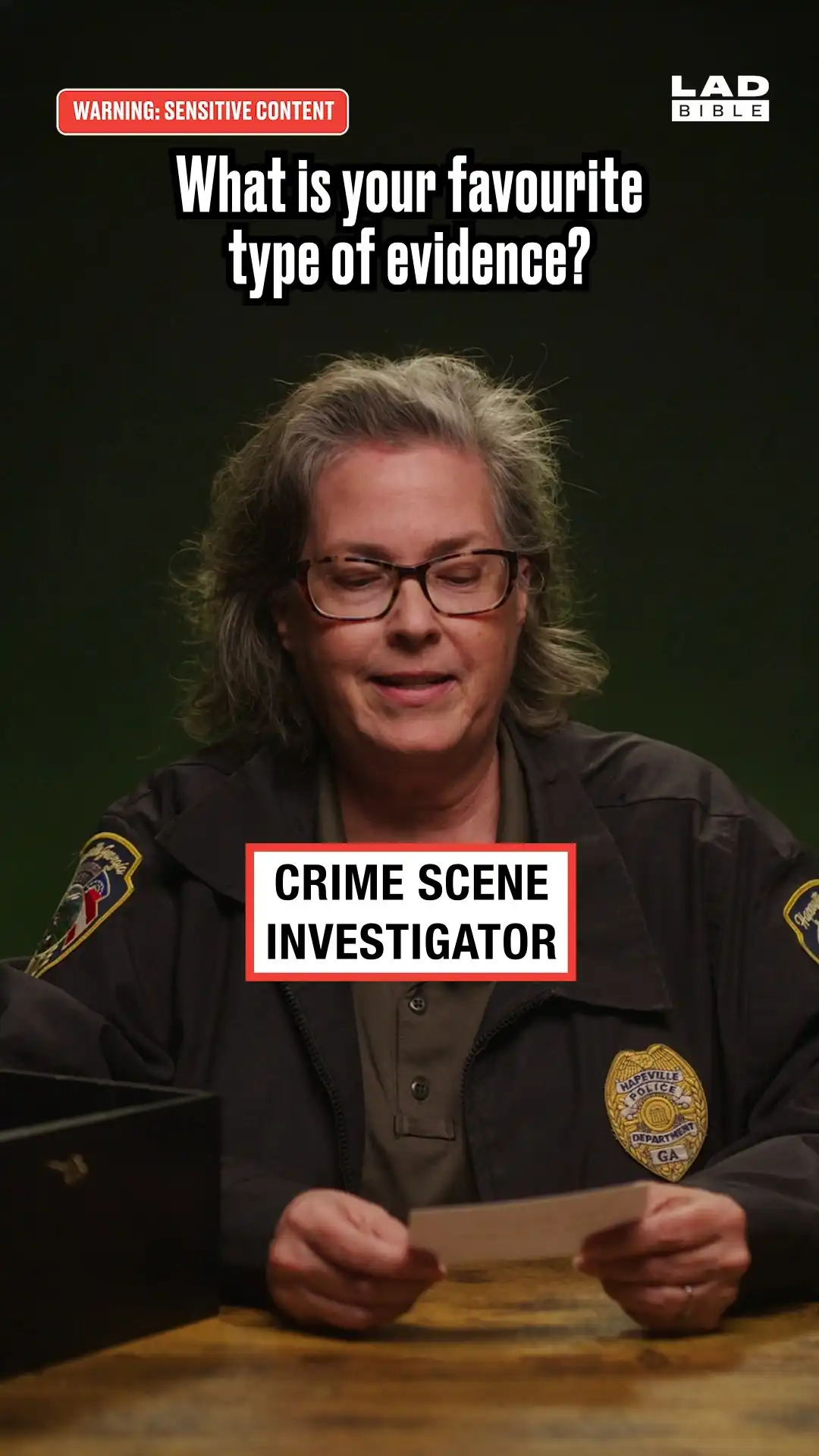 CSI on her favourite type of evidence