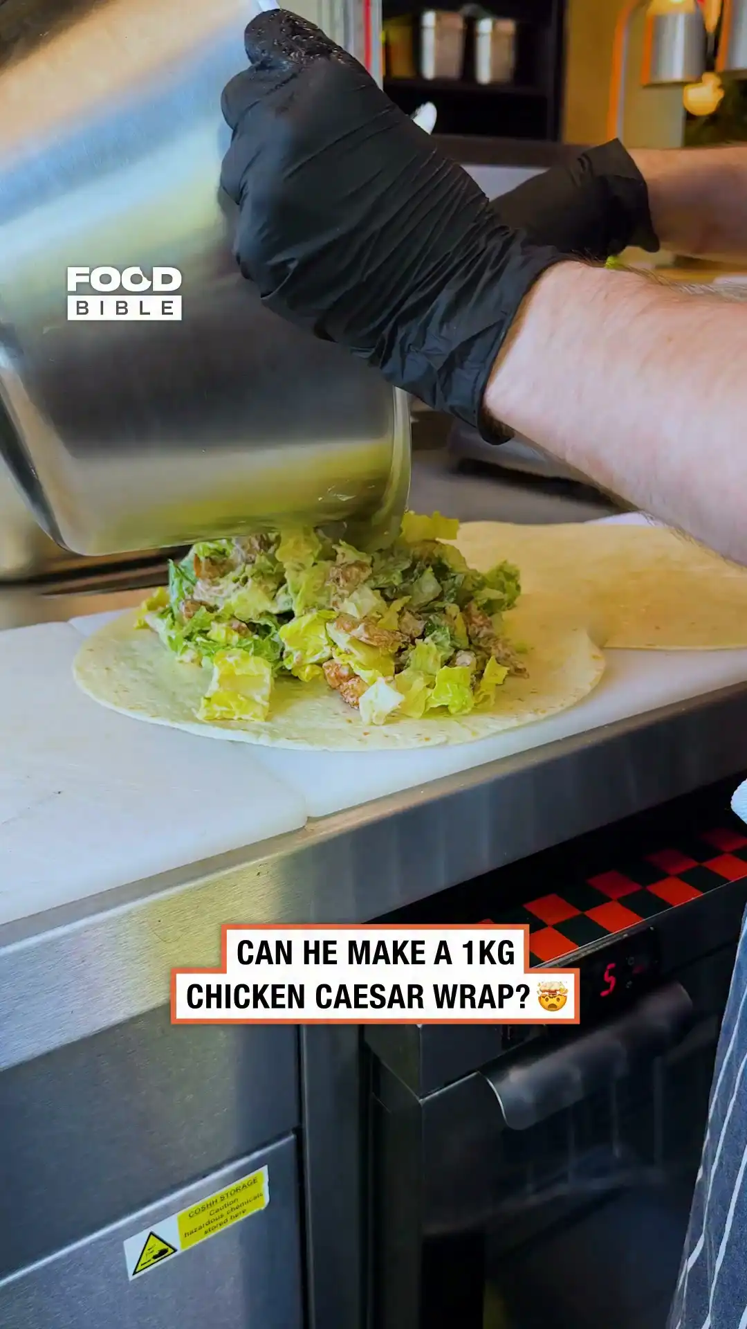 Can he wrap a 1kg caesar wrap?