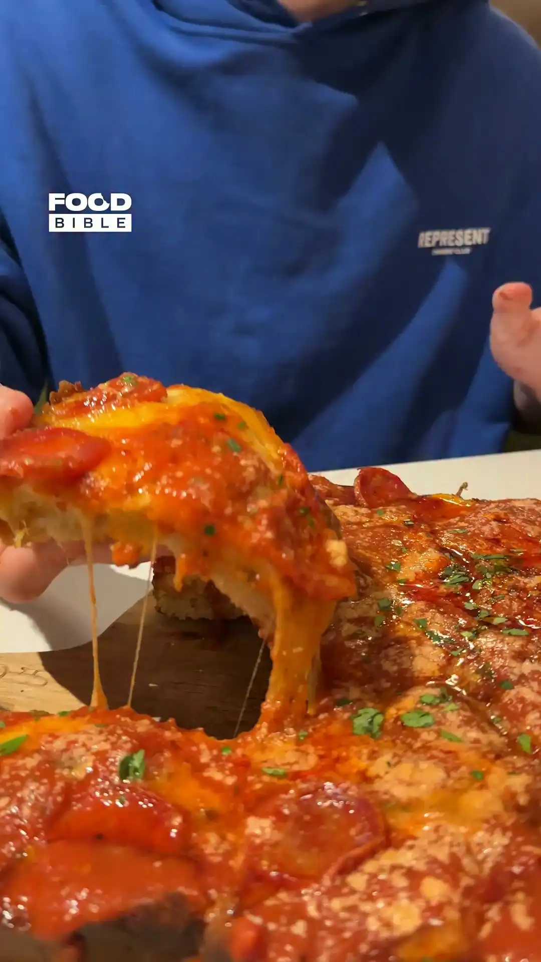 Deep dish pizza cooking