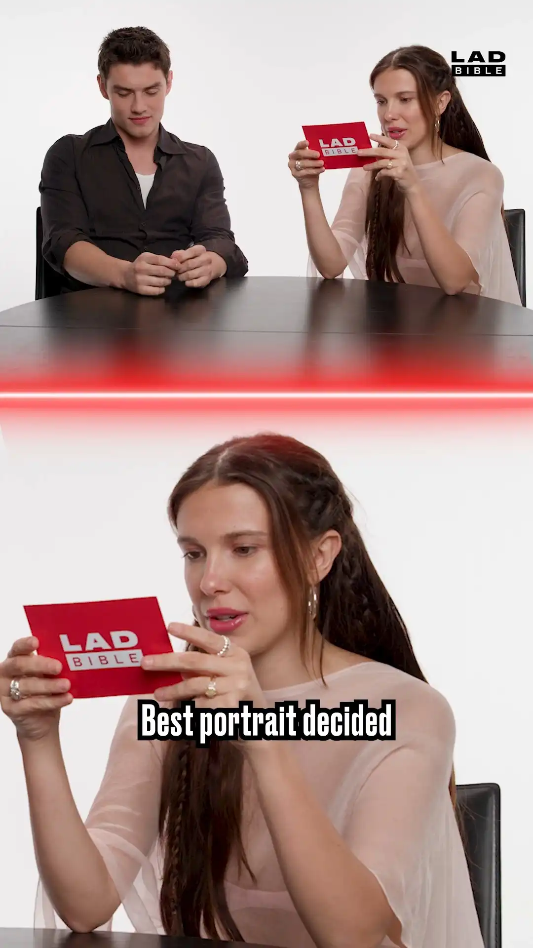 Millie Bobby Brown & Louis Partridge try and draw eachother