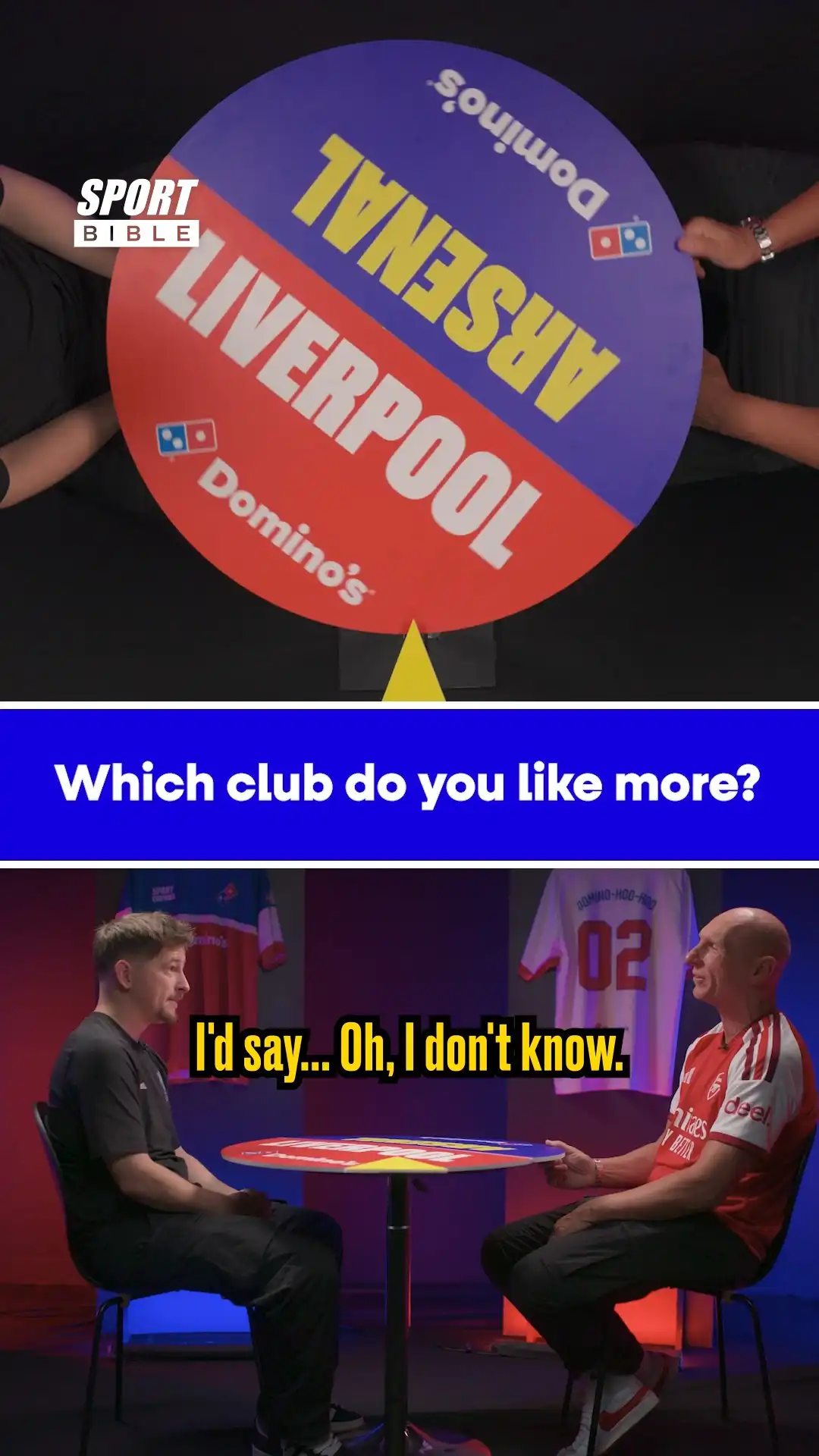 "I think Liverpool are more disliked, particularly up north!" ππ
Lee and Doyle discuss which club other Premier League fans like (or dislike) more: the Gunners or the Reds, in The Table Game delivered by Domino's.
Who are the most hated team in the Premier League? π AD.