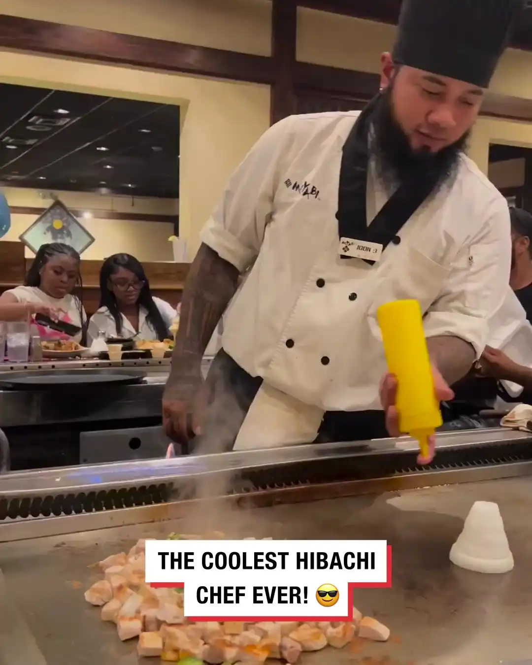 The coolest hibachi grill chef
