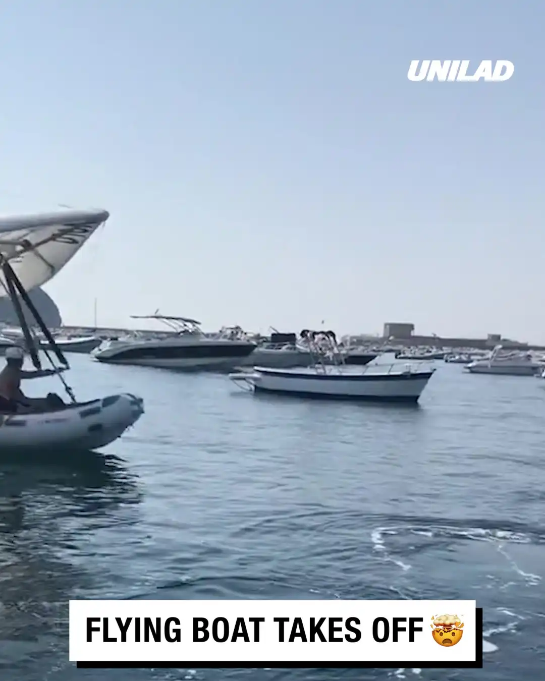 Flying boat takes off