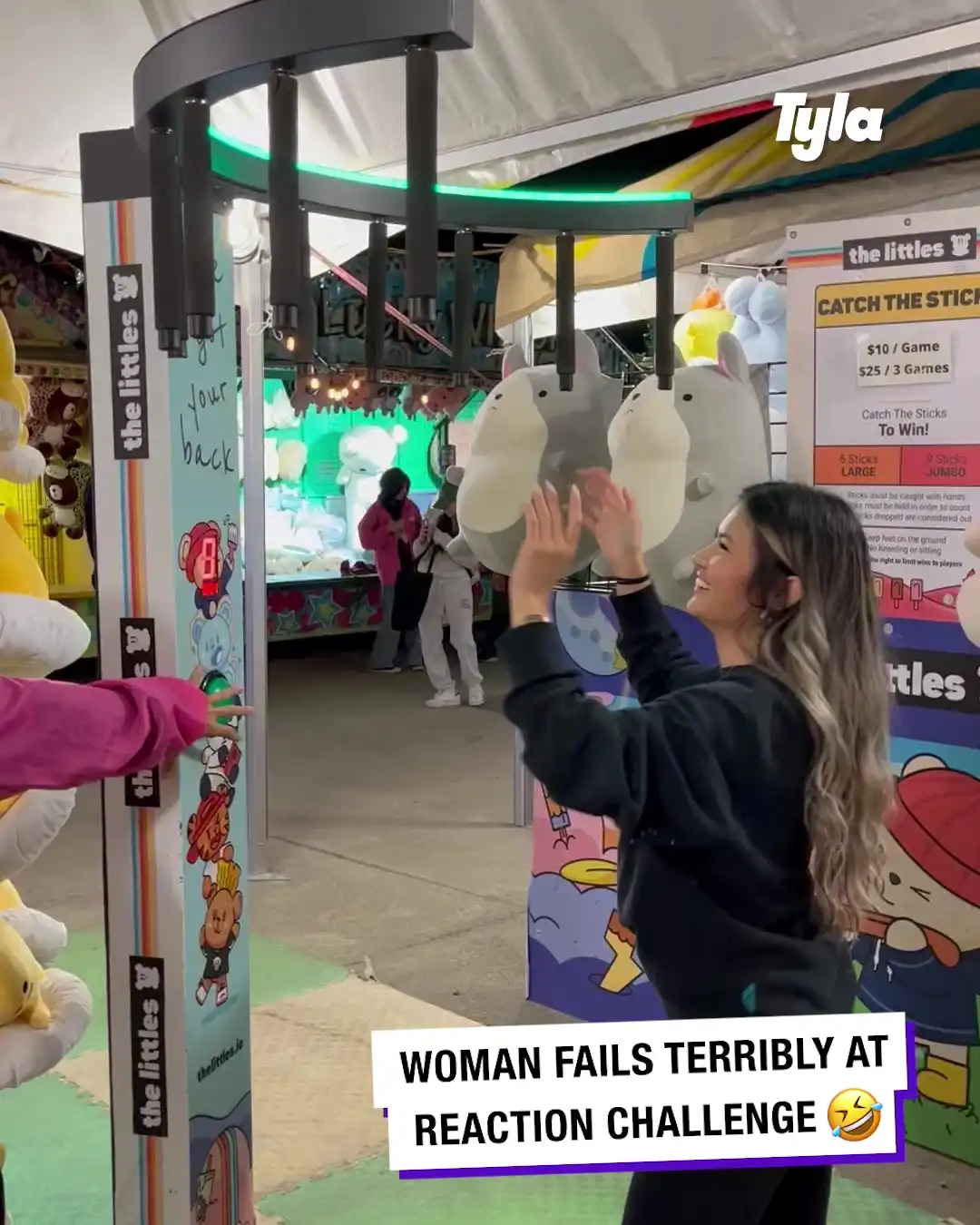 Woman fails terrible at reaction challenge