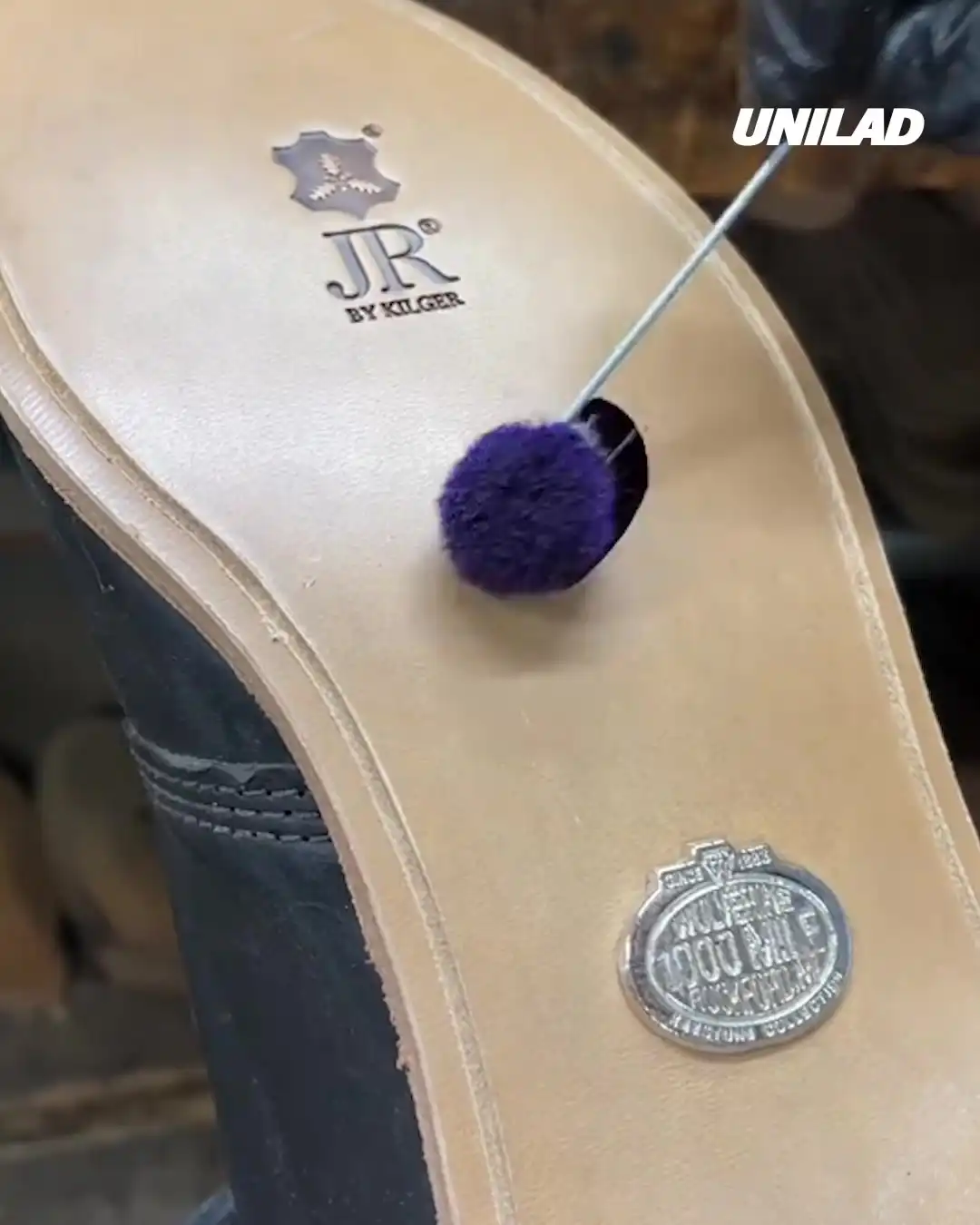 Custom purple shoe sole