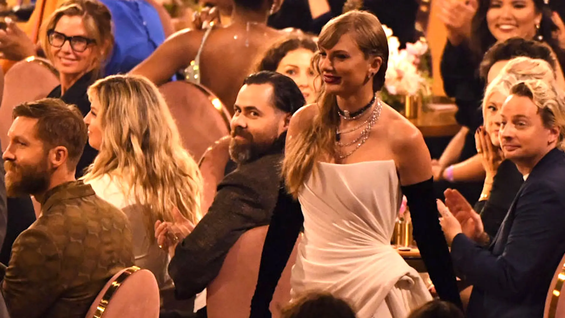 LOS ANGELES, CALIFORNIA - FEBRUARY 04: (FOR EDITORIAL USE ONLY) Taylor Swift attends the 66th GRAMMY Awards at Crypto.com Arena on February 04, 2024 in Los Angeles, California. (Photo by JC Olivera/WireImage)
