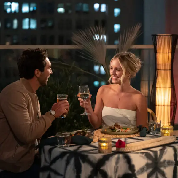 Joey Graziadei talking to Daisy Kent on The Bachelor