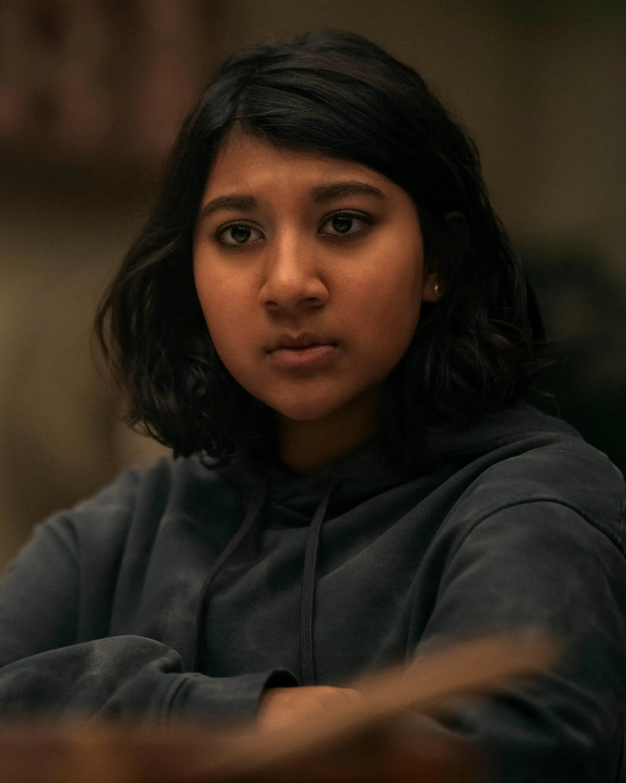 Under The Bridge -- “Beautiful British Columbia” - Episode 104 -- In 1979, Suman and Manjit fall in love, setting into motion a series of events that will change their lives forever. In 1997, the Seven Oaks girls come to the Virk house for a dinner to remember, leading to the shocking revelation of Manjit’s secret. Reena (Vritika Gupta), shown. (Photo by: Darko Sikman/Hulu)