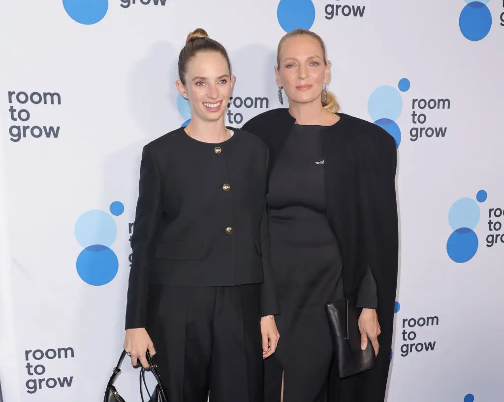 NEW YORK, NEW YORK - OCTOBER 25: (L-R) Maya Hawke and Uma Thurman attend Room To Grow 25th Anniversary gala at The Ziegfeld Ballroom on October 25, 2023 in New York City. (Photo by Michael Loccisano/Getty Images)