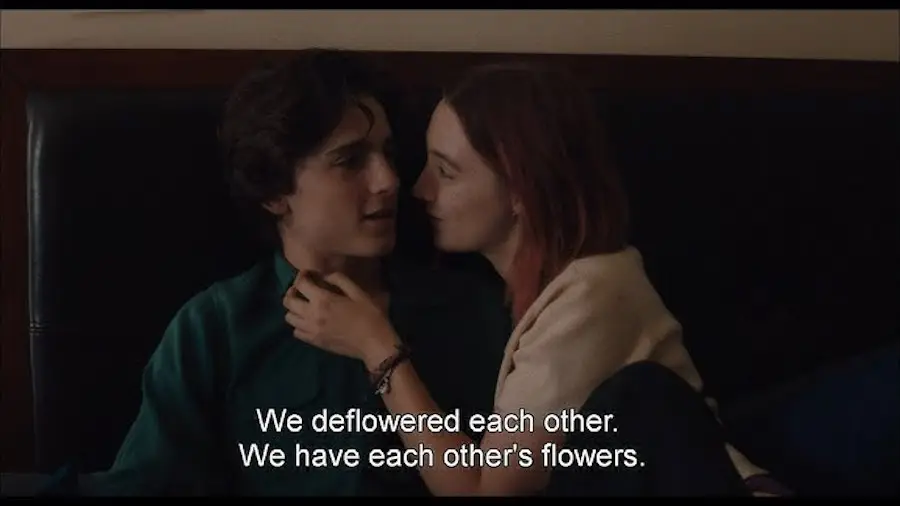 "We deflowered each other. We have each other's flowers."