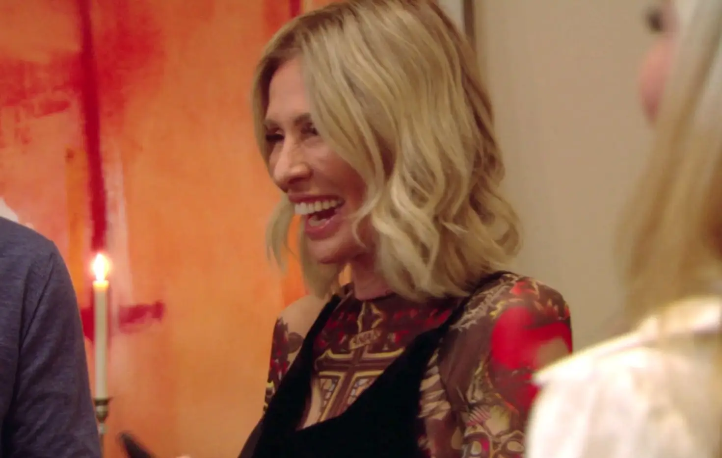 Carole Radziwill's Tattoo Bodsuit for dinner in the Hamptons RHONY