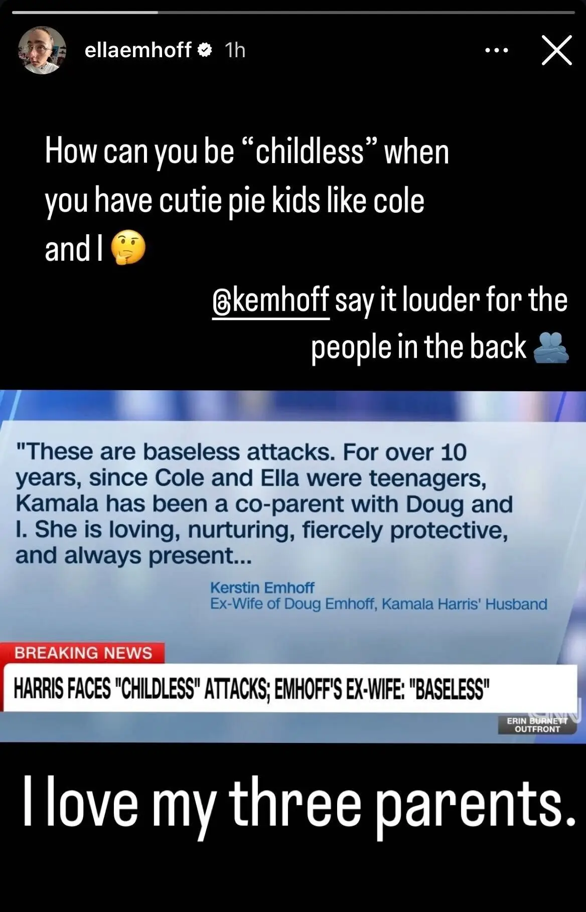 VP' stepdaughteer Ella posted on IG 