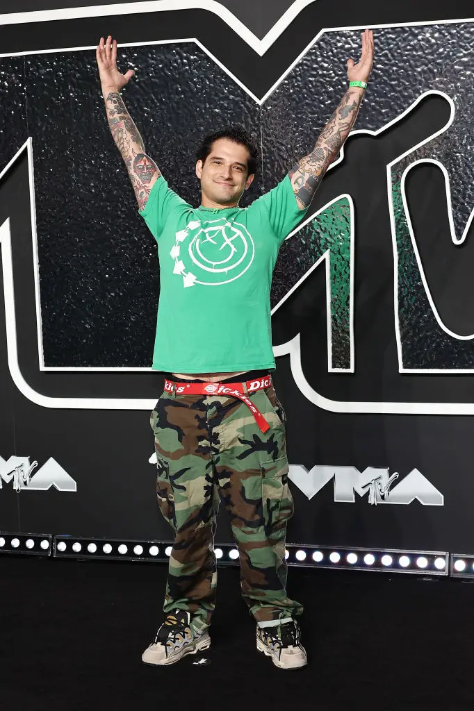 ELMONT, NEW YORK - SEPTEMBER 11: Tyler Posey attends the 2024 MTV Video Music Awards at UBS Arena on September 11, 2024 in Elmont, New York. (Photo by Jamie McCarthy/WireImage)