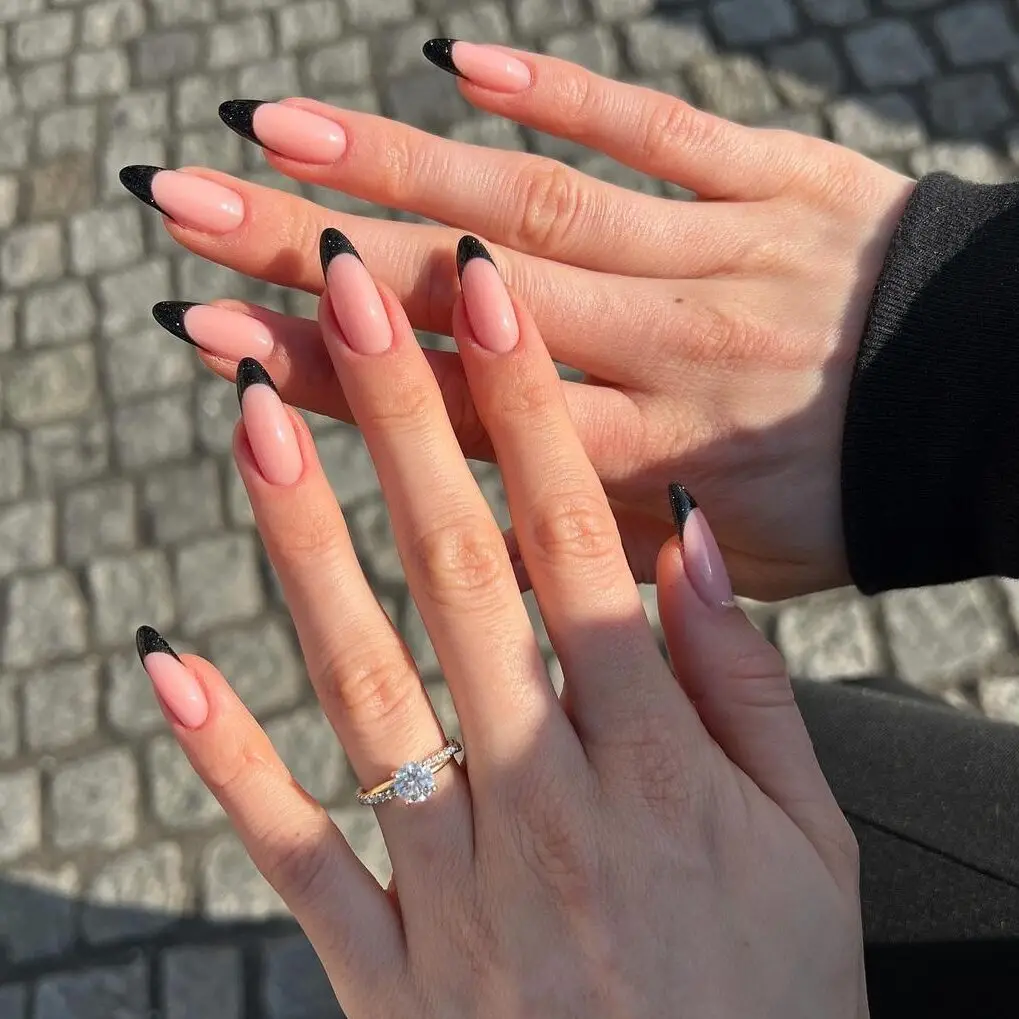 dark french nails - fall nail trends