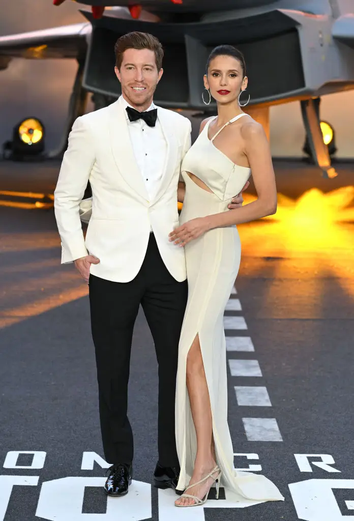 nina dobrev shaun white top gun maverick premiere