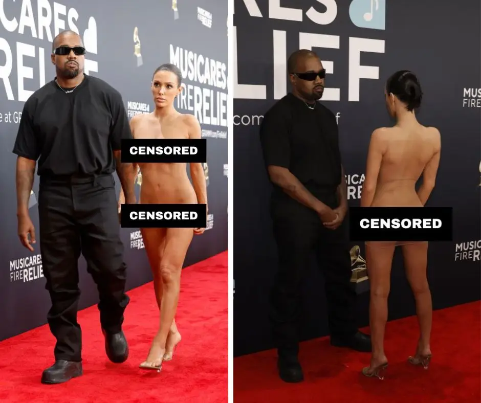 Bianca Censori Grammys Outfit; Kanye West's wife