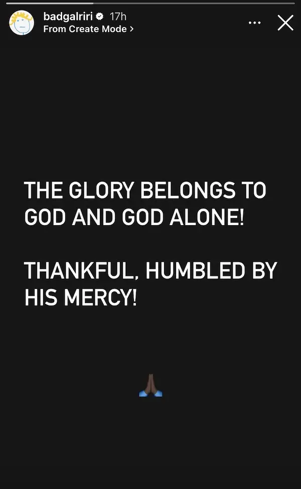 Rihanna's Instagram Story