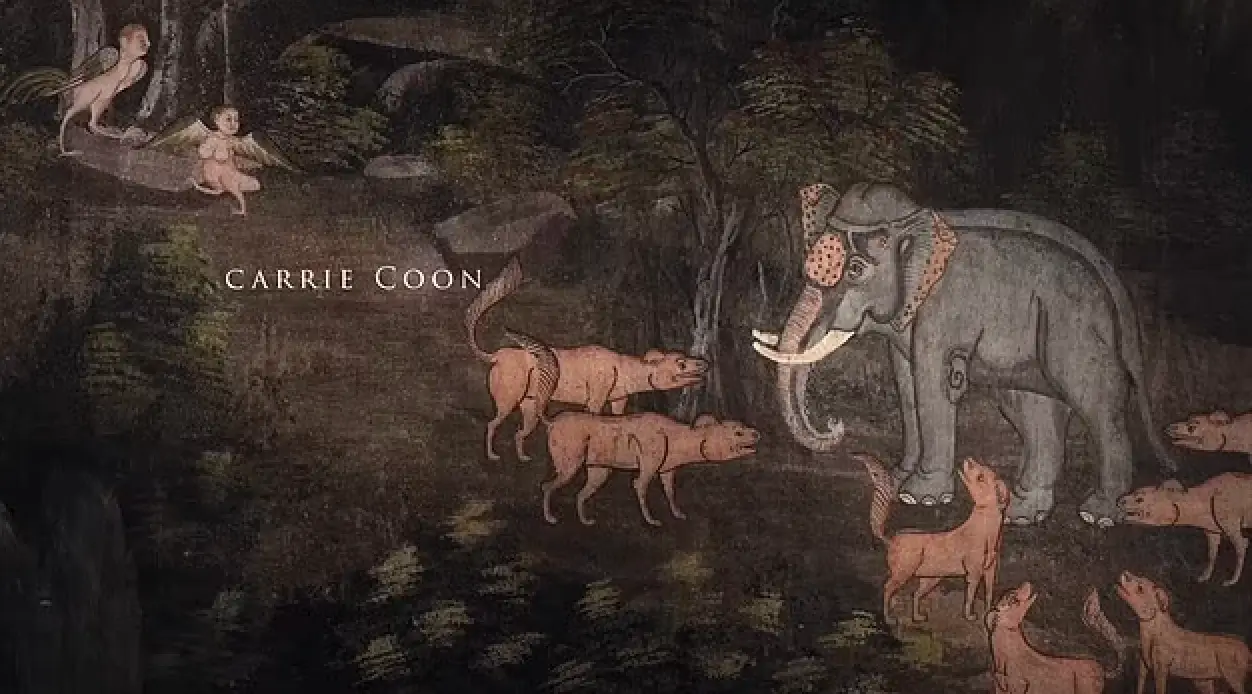 Carrie Coon in 'The White Lotus' opening credits