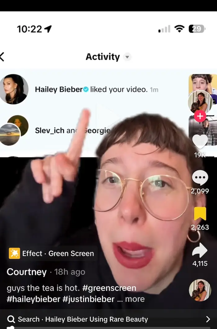 Hailey Bieber likes shady Selena Gomez TikTok