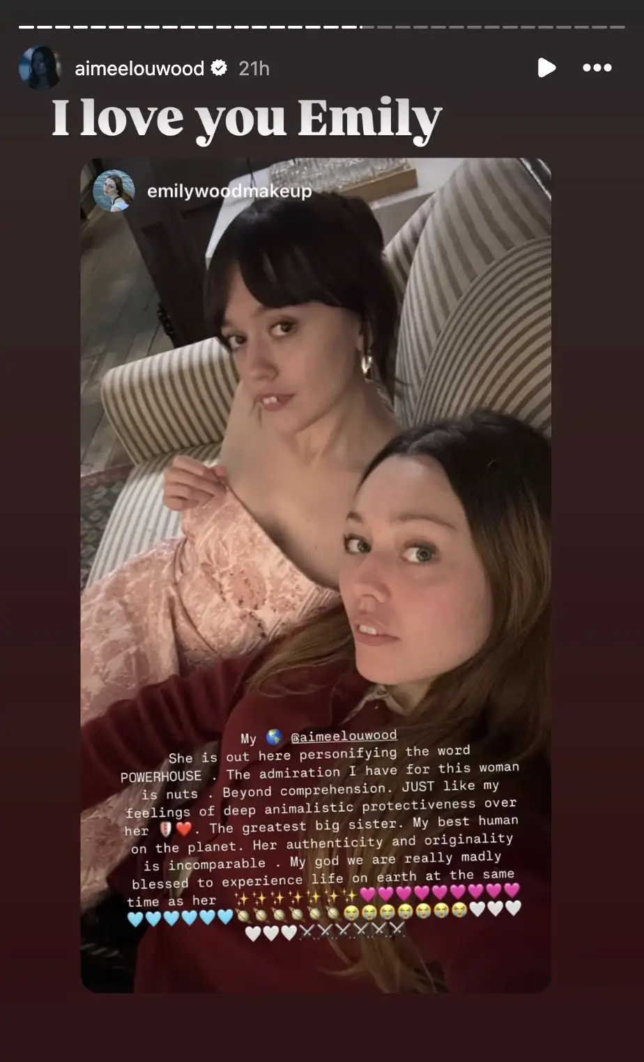 Emily Wood Aimee Lou sister provided support amid SNL and Walton Goggins drama