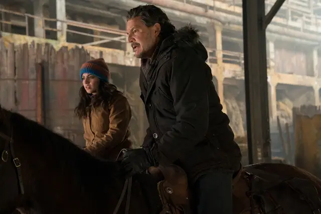 Isabela Merced as Dina and Pedro Pascal as Joel in The Last of Us season 2