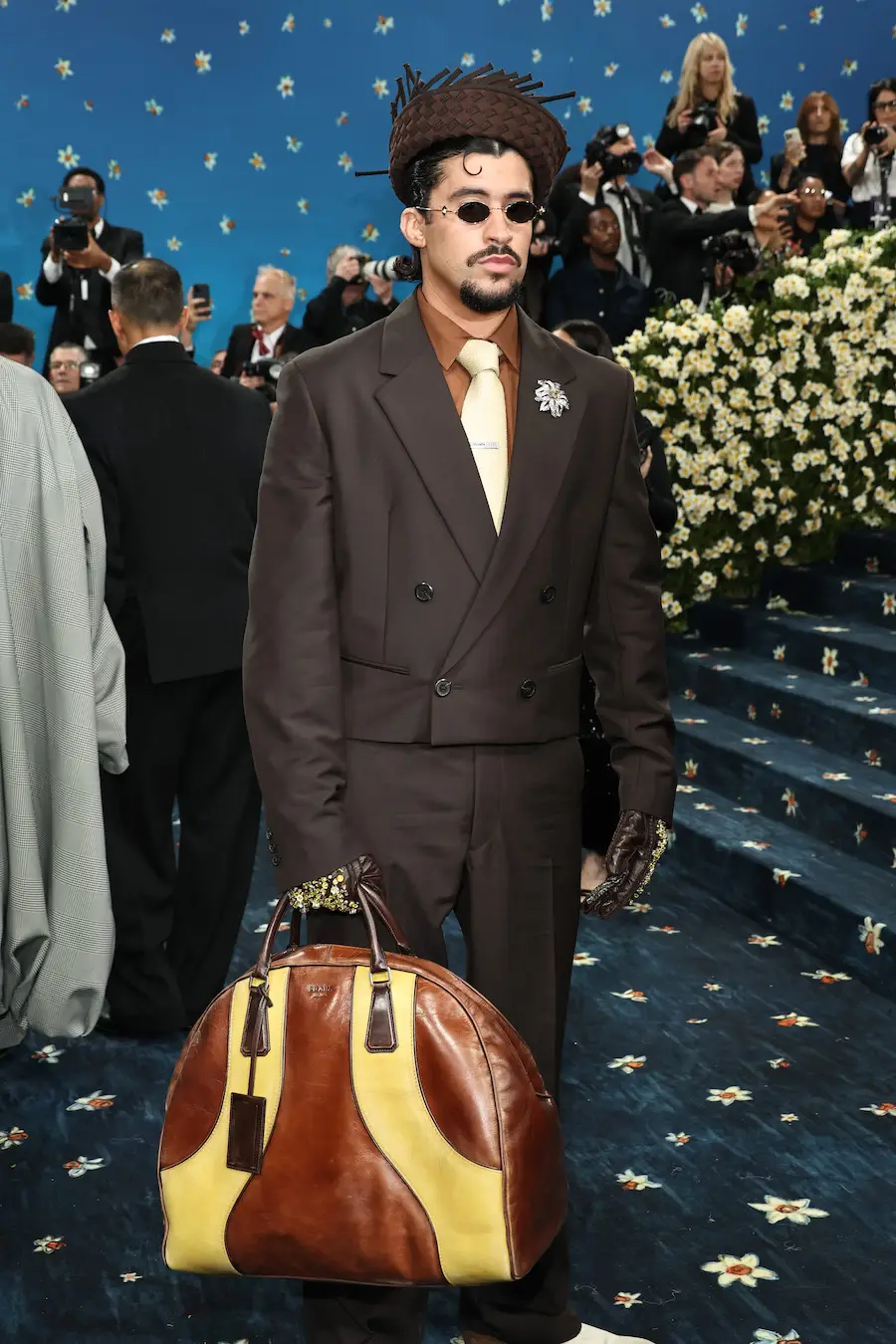 NEW YORK, NEW YORK - MAY 05: Bad Bunny attends the 2025 Met Gala Celebrating "Superfine: Tailoring Black Style" at Metropolitan Museum of Art on May 05, 2025 in New York City. (Photo by Jamie McCarthy/Getty Images)
