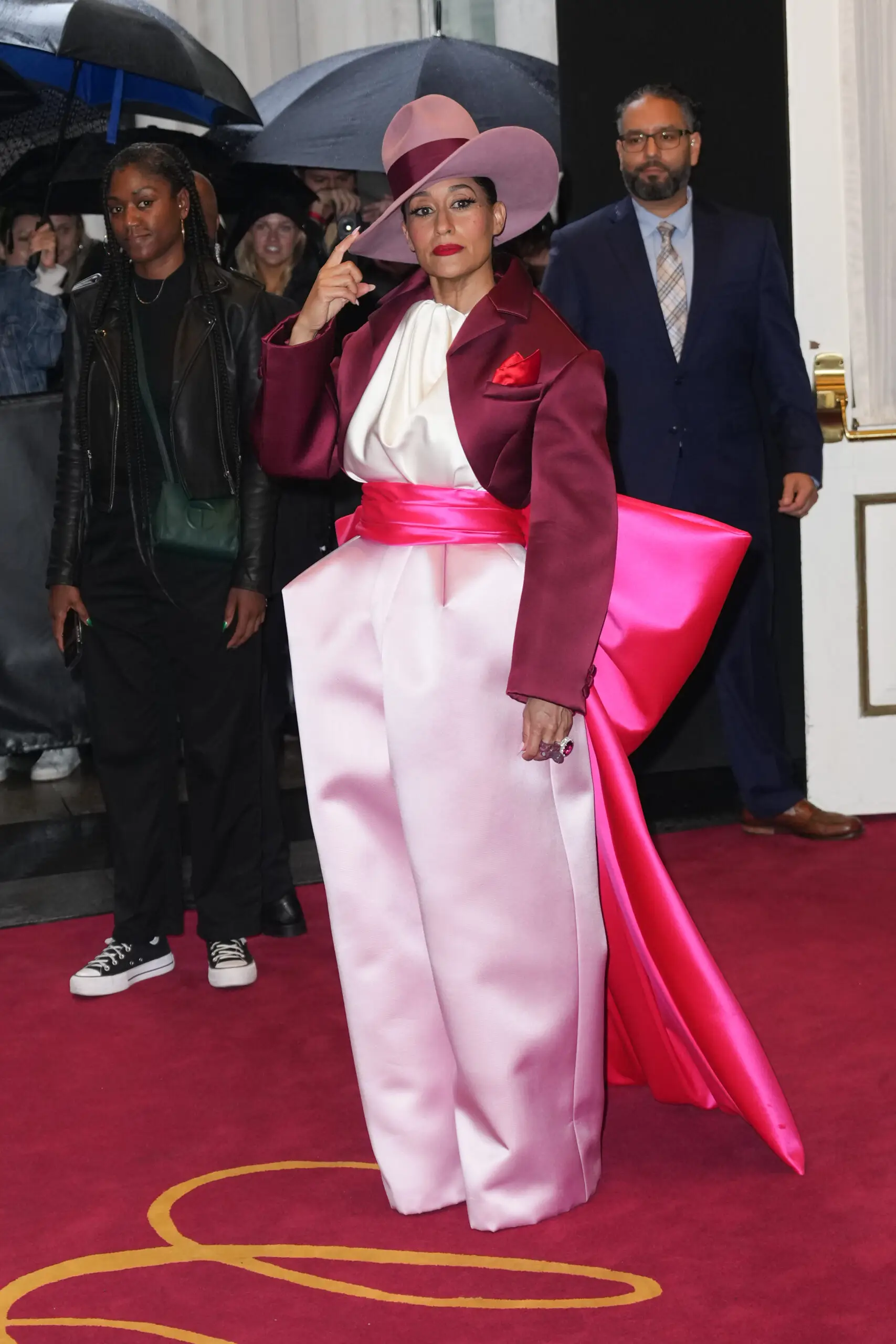 NEW YORK, NEW YORK - MAY 05: Tracee Ellis Ross leaves The Carlyle Hotel before the 2025 Met Gala: "Superfine: Tailoring Black Style" at the Metropolitan Museum of Art on May 05, 2025 in New York City. (Photo by John Nacion/Getty Images)