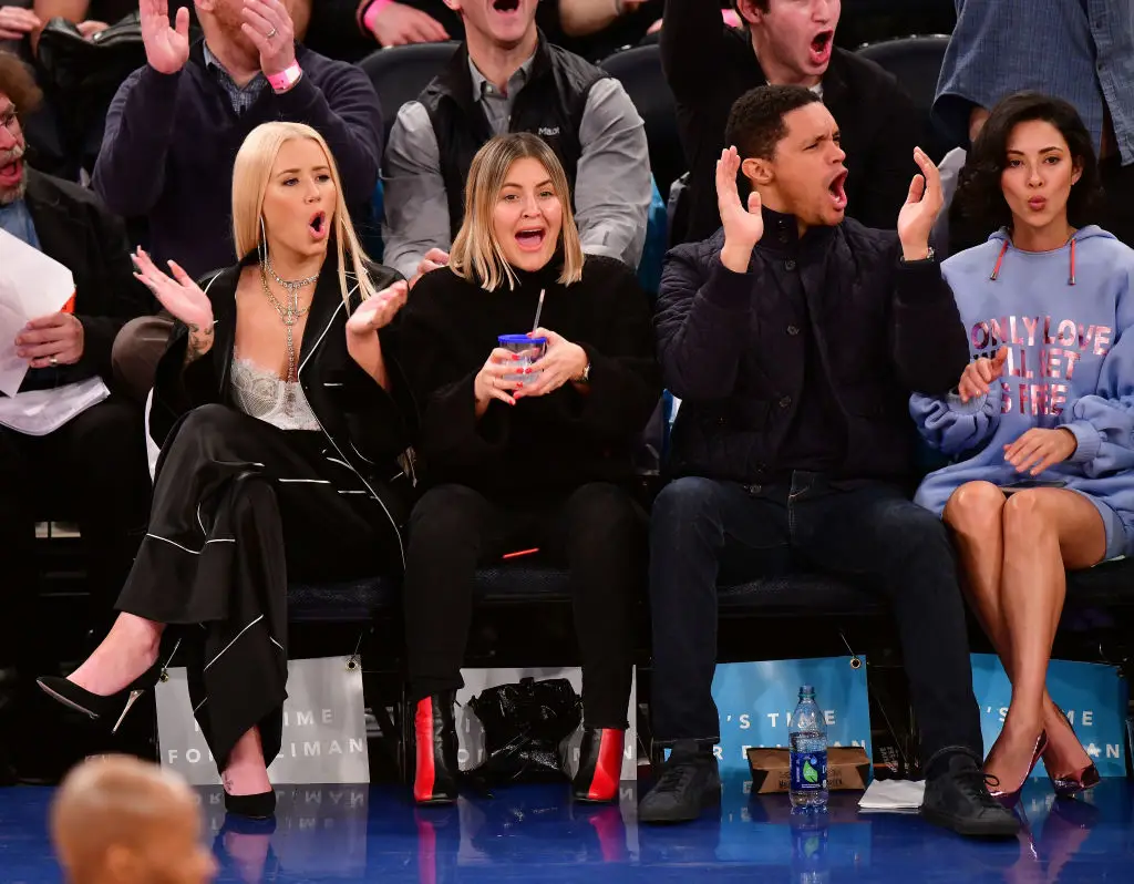 Iggy Azaela, Trevor Noah, Jordyn Taylor Braff Knicks game