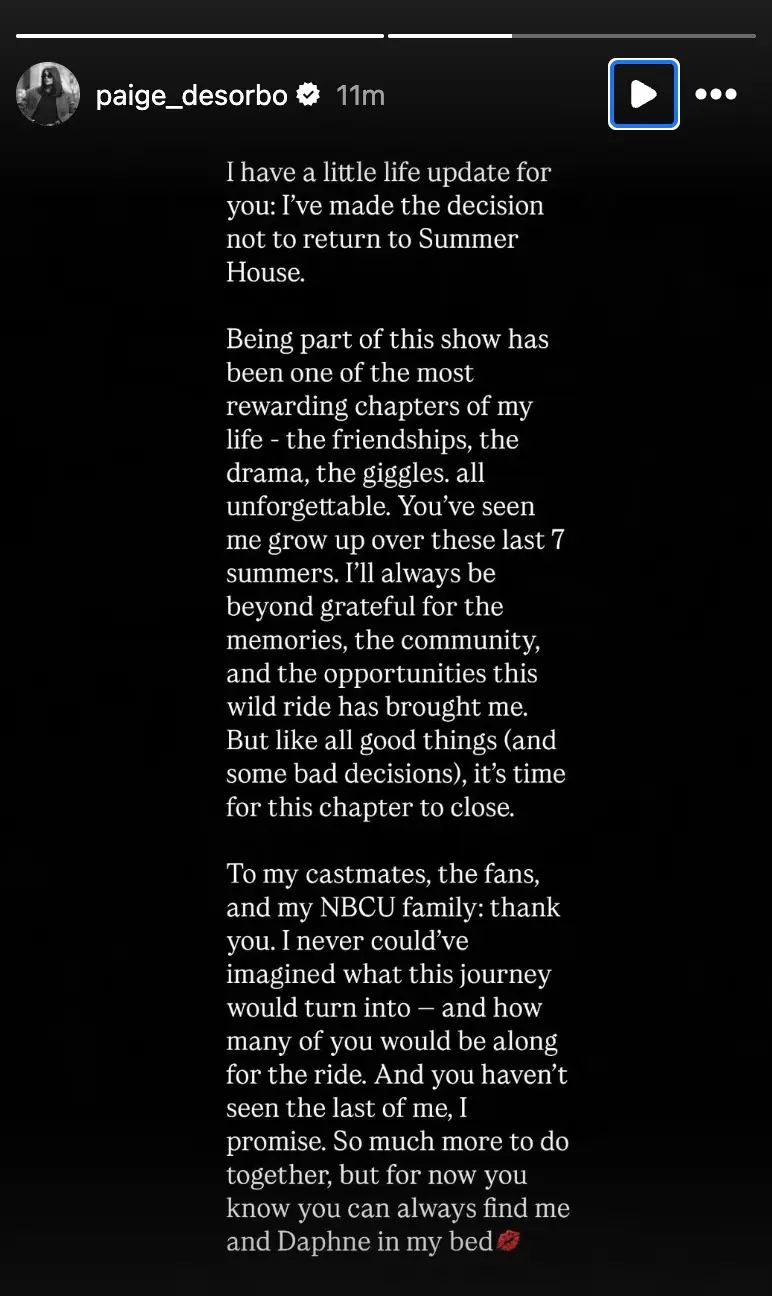 Paige DeSorbo Summer House Departure Announcement