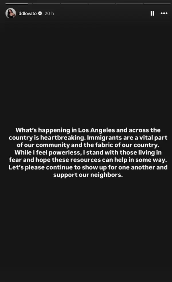 Demi Lovato IG Story