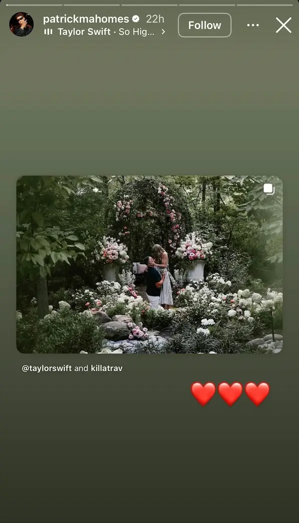 Patrick Mahomes IG Story